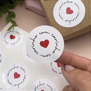 Adesivo "Com Carinho" - Coleção Dia das Mães