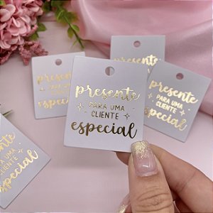 Mini Tag Hot Stamping "Presente Especial"