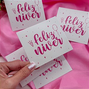 Postal "Feliz Niver" Branco