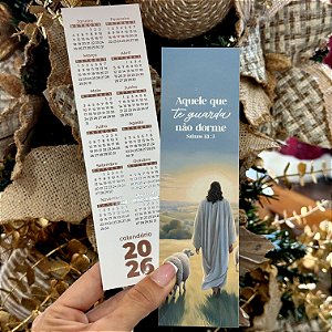 Marcador Calendário 2026 "Aquele que te Guarda" - Coleção Natal