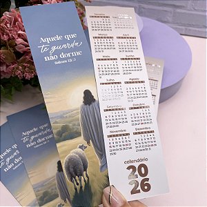 Marcador Calendário 2026 "Aquele que te Guarda" - Coleção Natal