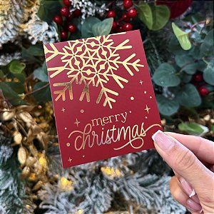 Postal Hot Stamping "Merry Christmas" - Coleção Natal