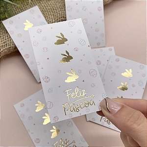 Cartão Hot Stamping "Coelhinhos" - Coleção Páscoa