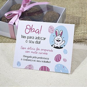 Postal Agradecimento "Oba" Verniz Localizado - Coleção Páscoa