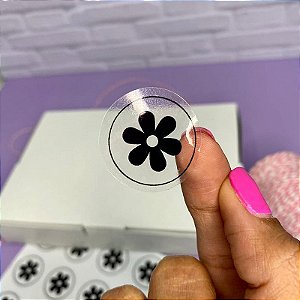 Etiqueta Adesiva Transparente "Flor"