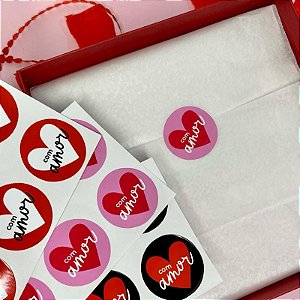 Etiqueta Adesiva "Com Amor"