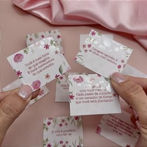 20un Mini Cartão Floral Frases - Coleção Outubro Rosa
