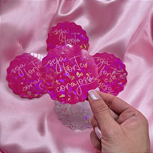 10un Cartão "Forte e Corajosa" - Coleção Outubro Rosa