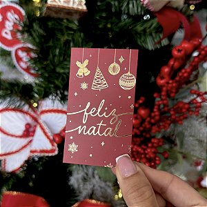10un Cartão Hot Stamping "Christmas Bells" - Coleção Natal