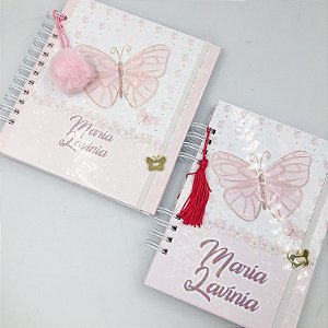 Kit livro do bebê + Caderneta de vacina borboletas | LVR006