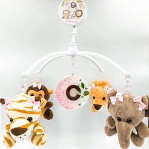 Móbile de berço safari rosa | MBL001