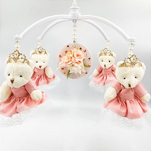 Móbiles de berço ursa princesa goiaba | MBL003