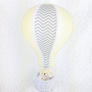 Lustre balão amarelo e chevron cinza | LTS005