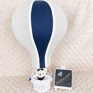 Lustre balão bege e azul marinho | LTS009