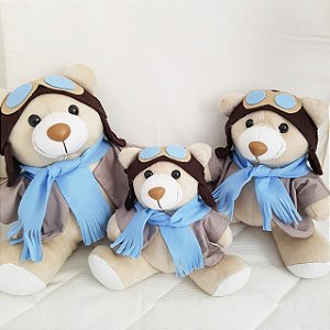 Trio de ursos aviador azul | TUS005