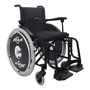 Cadeira de Rodas Alumínio 130Kg Dobrável Agile Fat Jaguaribe