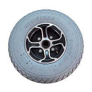 Roda Completa Traseira Inflável Cinza p/ cadeira Motorizada Scooter Scott X Ottobock