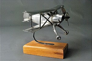 Escultura Avião Biplano - 0322