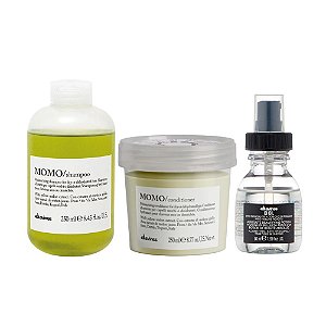 Kit Davines Momo e OI – Momo Shampoo 250ml + Momo Condicionador 250ml + OI Oil 50ml