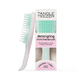 Tangle Teezer Ultimate Detangler Mint Pink Mini – Straight Curly - Escova Desembaraçadora