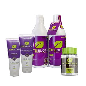 Combo NatuBlond 2x500ml + NaturForce Caps + Kit Manuteção