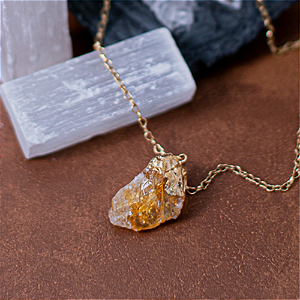 Pingente Citrino Dourado