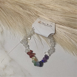 Pulseira Cascalho Cristal 7 Chacras