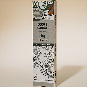 Incenso Nirvana Natural Coco e Sandalo