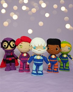 Liga da Identidade - Kit com todos os amigurumi (bonecos de crochê)