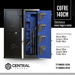 Cofre eletrônico 140 cm Armas Longas e Chave Tetra