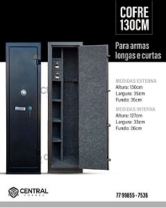 Cofre 130x35x35 armas longas e curtas