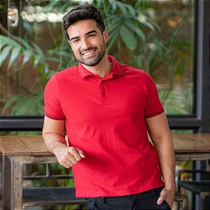 Polo piquet algodão com elastano gold