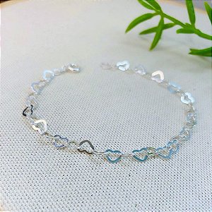 Pulseira corações em elos