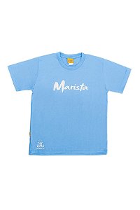Camiseta Infantil Manga Curta Unissex em Poliviscose Azul