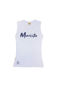 F28 Ensino Fundamental Baby Look Sem Manga Branca Malha Conforto