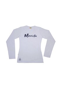 F27 Ensino Fundamental e Médio Branca Baby Manga Longa Look Malha Conforto - Colégio Marista
