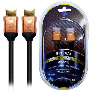 Cabo HDMI 2.0 Gold Series Diamond Cable GS-3020 - 1,8 Metros