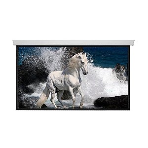 Tela Projeção Retrátil 133" Sumay Formato 16:9 Película Matte-White