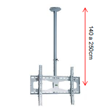 Suporte Teto Telescópico para TV 30" a 70" - Altura 160-250cm até 75kg | Nardelli