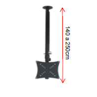 Suporte Teto Telescópico para TV 20" a 42" - Altura 140-250cm até 50kg | Nardelli