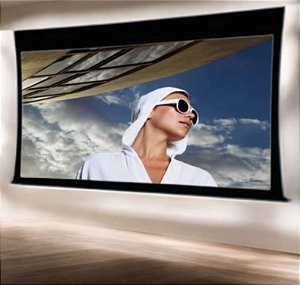 Tela Retrátil Motorizada Premium Kayzen TRSP-130 130" Formato 16:9 com Moldura para Embutir