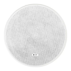 Caixa de Embutir KEF Ci160ER Redonda de Teto Uni-Q 6,5" 100W Grade Pintável Branca