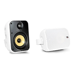 Par de Caixas Acústicas Indoor Outdoor PSB CS500 5 1/4" 2 Vias Tweeter Titânio Suporte Incluso Branca