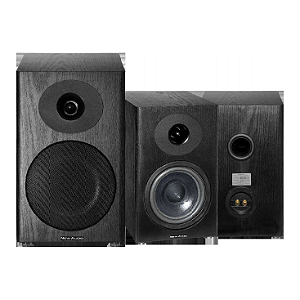 Par de Caixas Acústicas Bookshelf New Audio PRO 1 Woofer 6" Super Tweeter 100W RMS 8 Ohms Black Wood