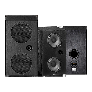Par de Caixas Acústicas New Audio PRO 2 Duplo Woofer 6" Super Tweeter 200W RMS 8 Ohms Black Wood