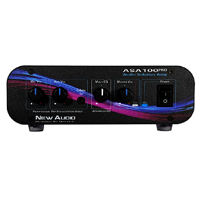 Amplificador Mono New Audio ASA100 Audio Solution 35W RMS Duas Entradas de Microfone XLR e P10