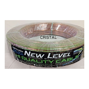 Cabo Paralelo New Level Hi Quality 2x1,5mm² Equivalência Elétrica 100% Cobre 300V Rolo 100m Cristal