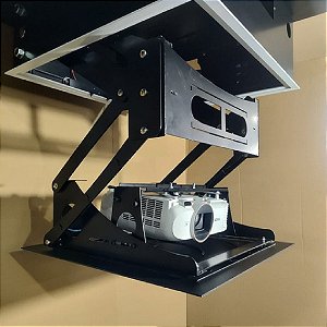 Lift Motorizado de Teto Dual Screen para Projetor Pequeno Descida 50 cm Bivolt com Caixa de Comando