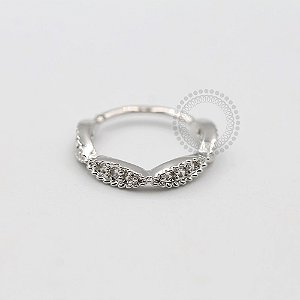 ARA60 Argola Conch Infinito Torção 11mm Banho Ródio