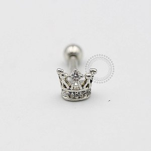 MBA32 Piercing Microbell Coroa Zirconia Ródio